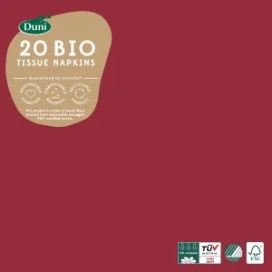 Салвети Bio Tissue 33 x 33 cm, 3-сл. 20/1 - Бордо