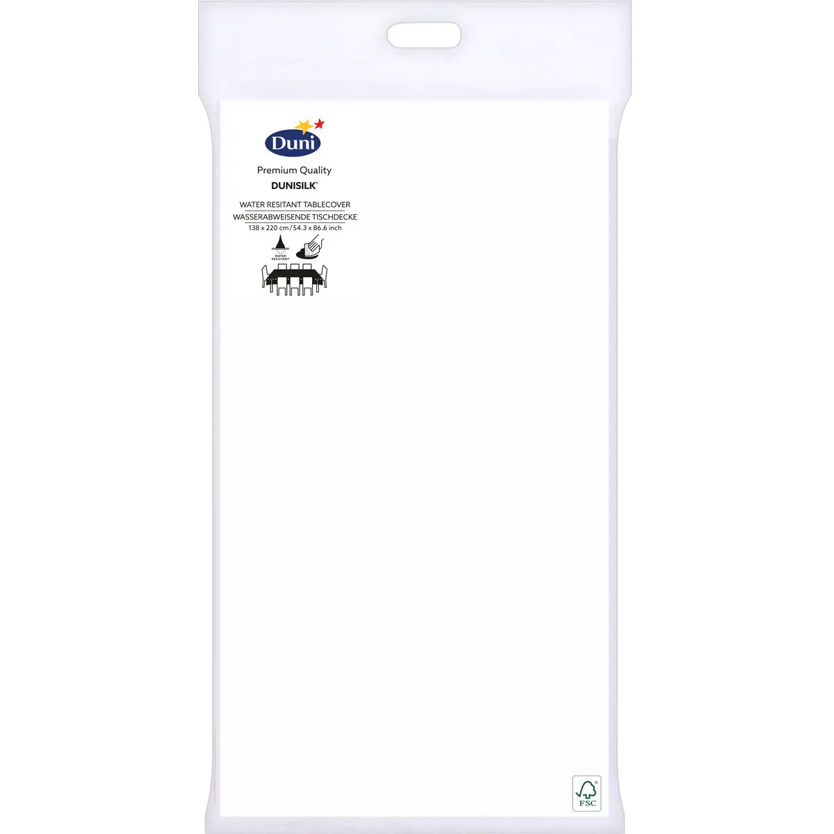 Dunisilk® Tablecover трпезна прекривка 138 x 220 cm - Бела