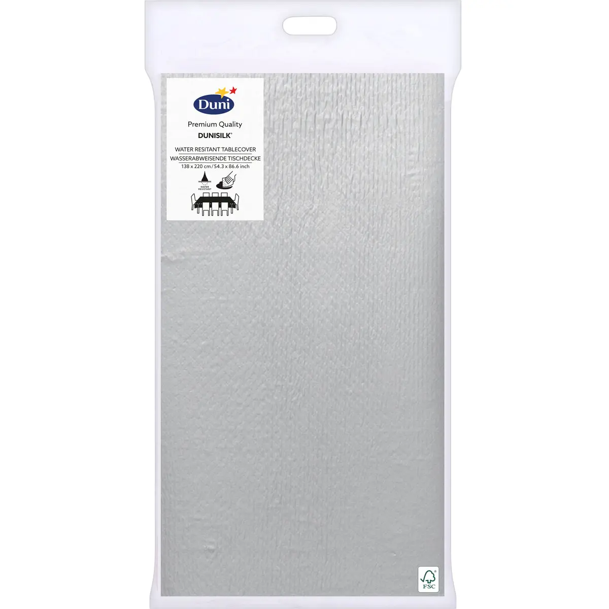 Dunisilk® Tablecover трпезна прекривка 138 x 220 cm - Сребрена