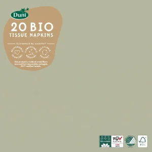 Салвети Bio Tissue 33 x 33 cm, 3-сл. 20/1 - Ф'стак зелена