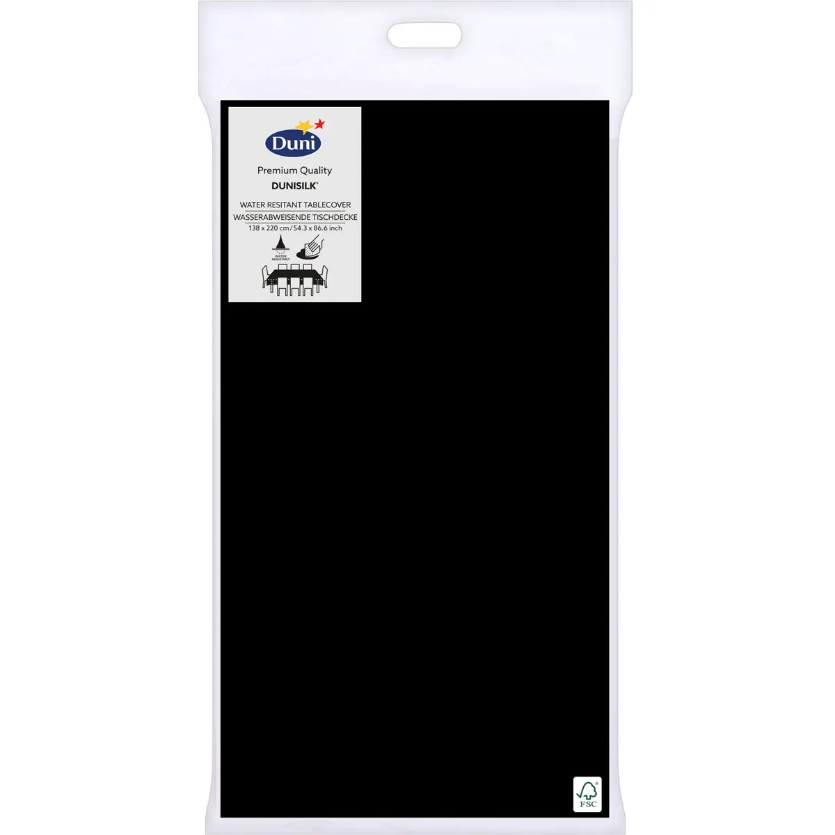 Dunisilk® Tablecover трпезна прекривка 138 x 220 cm - Црна