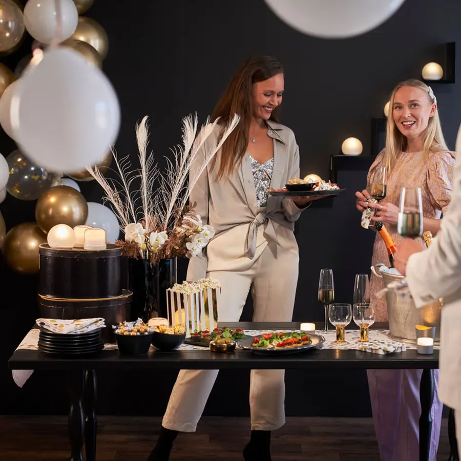 Ранер Dunicel® 3 во 1 0,4 x 4,8 m - Festive Bubbles Црни - Image 3