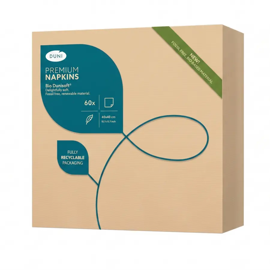 Салвети Bio Dunisoft® 40 x 40 cm, 60/1 - Природна браон